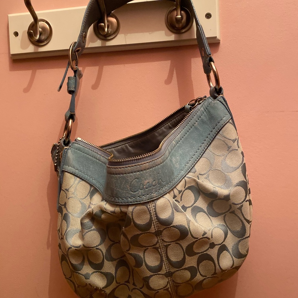Coach Light Blue Shell Purse